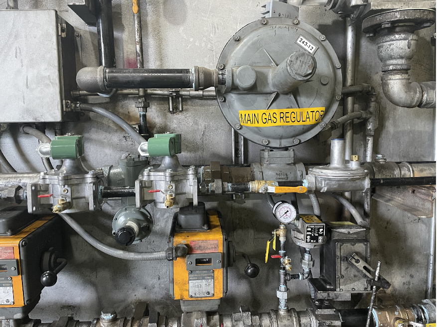 rotary furnace upgrades on gas regulator and piping